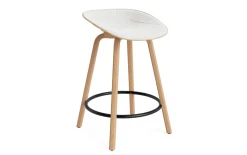 Normann Copenhagen - Mat Barstool 65 cm Front Upholstery Hemp Beech/Black - Hallingdal 110