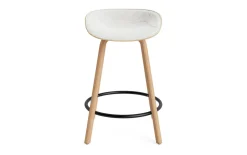 Normann Copenhagen - Mat Barstool 65 cm Front Upholstery Hemp Beech/Black - Hallingdal 110