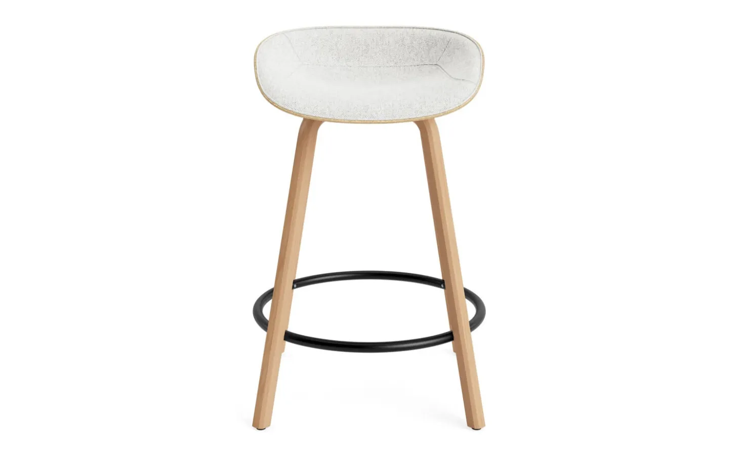 Normann Copenhagen - Mat Barstool 65 cm Front Upholstery Hemp Beech/Black - Hallingdal 110