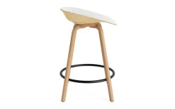 Normann Copenhagen - Mat Barstool 65 cm Front Upholstery Hemp Beech/Black - Hallingdal 110