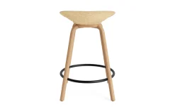 Normann Copenhagen - Mat Barstool 65 cm Front Upholstery Hemp Beech/Black - Hallingdal 110