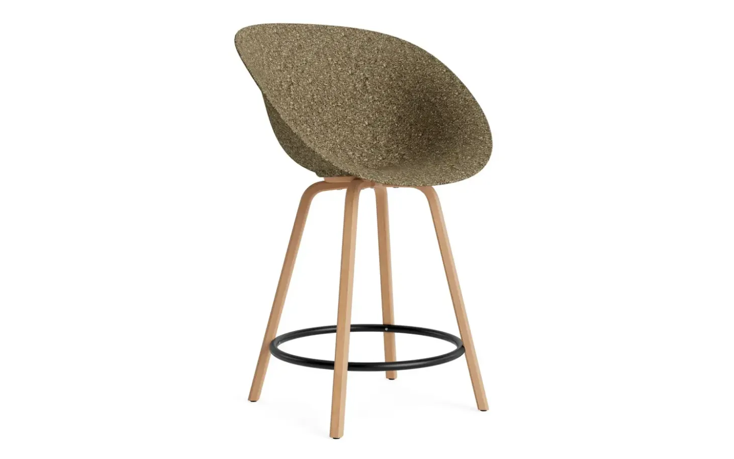 Normann Copenhagen - Mat Bar Armchair 65 cm Beech/Black - Seaweed