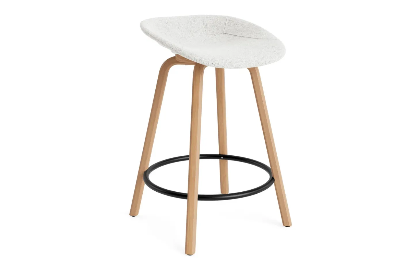 Normann Copenhagen - Mat Barstool 65 cm Full Upholstery Beech/Black - Hallingdal 110
