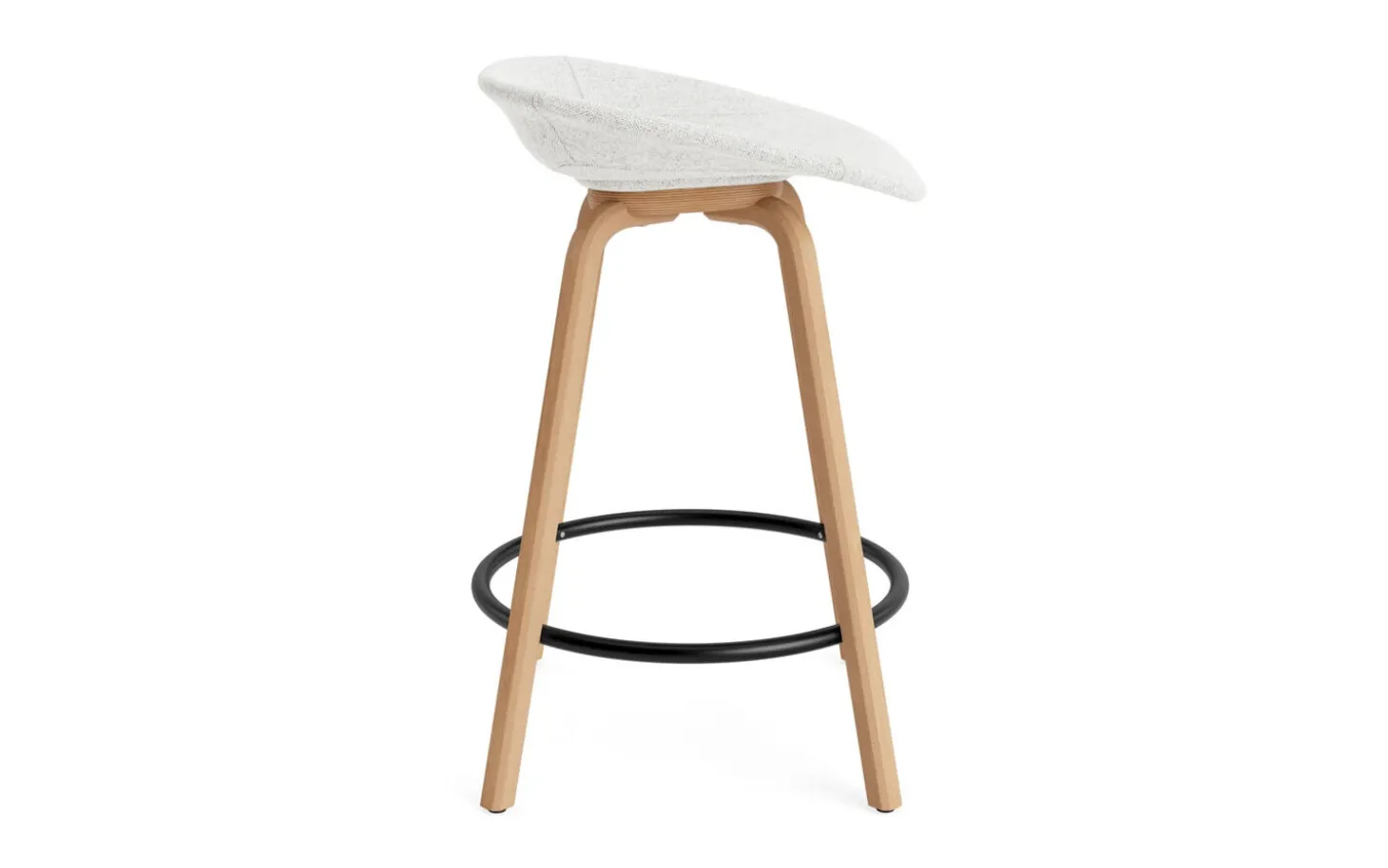 Normann Copenhagen - Mat Barstool 65 cm Full Upholstery Beech/Black - Hallingdal 110