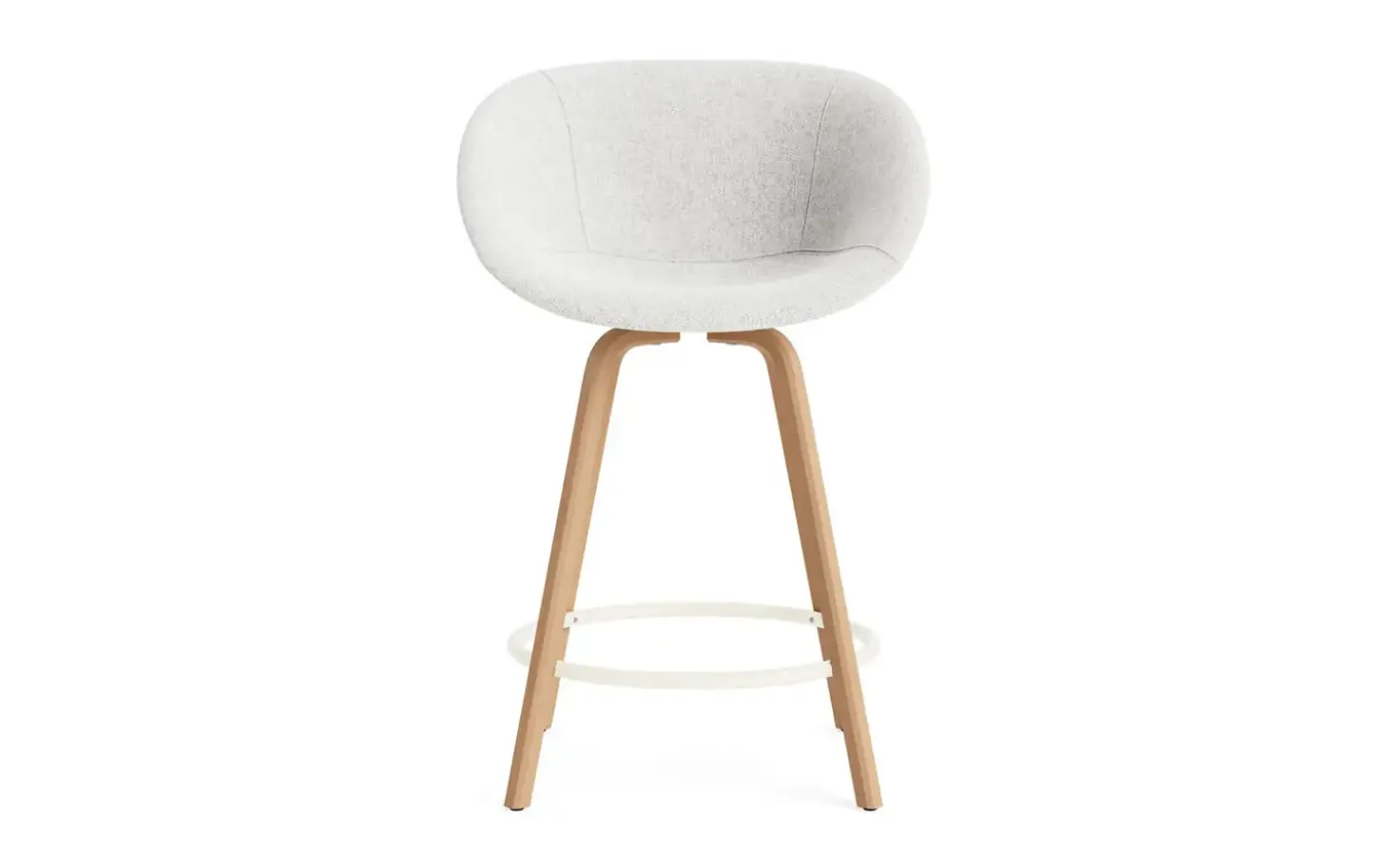 Normann Copenhagen - Mat Bar Armchair 65 cm Full Upholstery Beech/Cream - Hallingdal 110