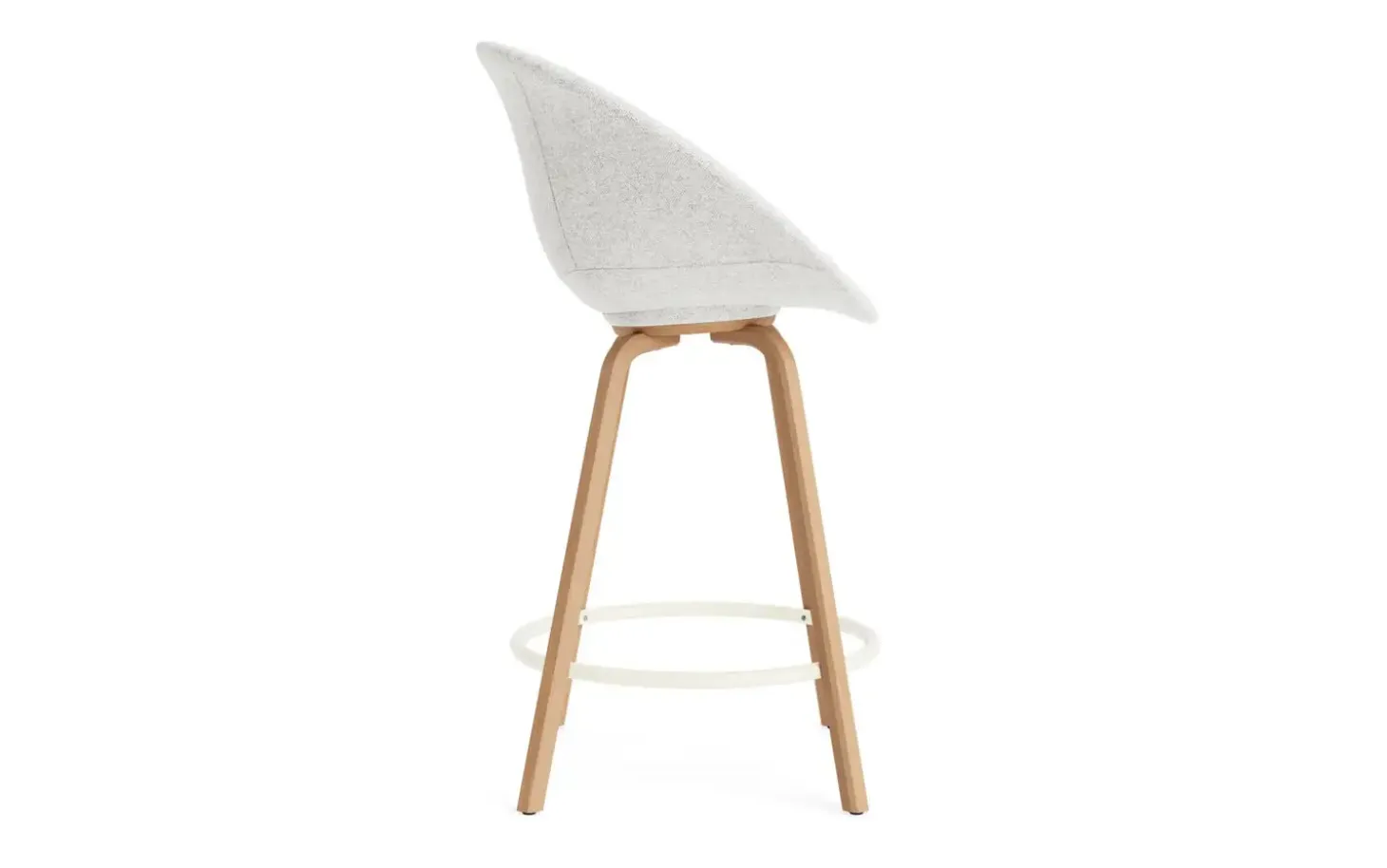 Normann Copenhagen - Mat Bar Armchair 65 cm Full Upholstery Beech/Cream - Hallingdal 110