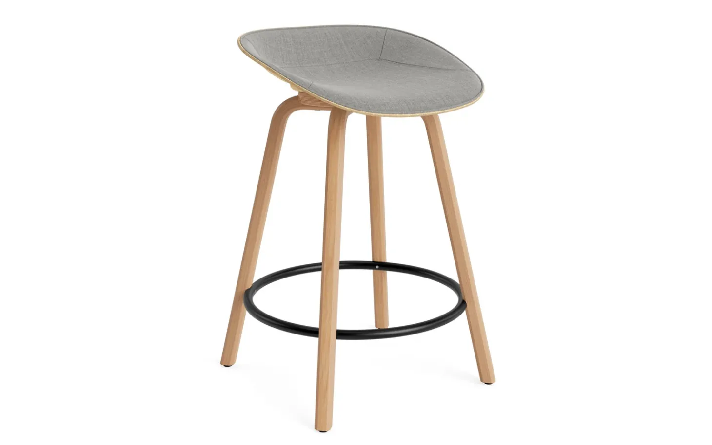 Normann Copenhagen - Mat Barstool 65 cm Front Upholstery Hemp Beech/Black - Remix 133