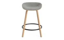 Normann Copenhagen - Mat Barstool 65 cm Front Upholstery Hemp Beech/Black - Remix 133