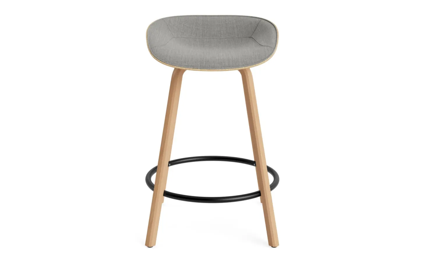 Normann Copenhagen - Mat Barstool 65 cm Front Upholstery Hemp Beech/Black - Remix 133