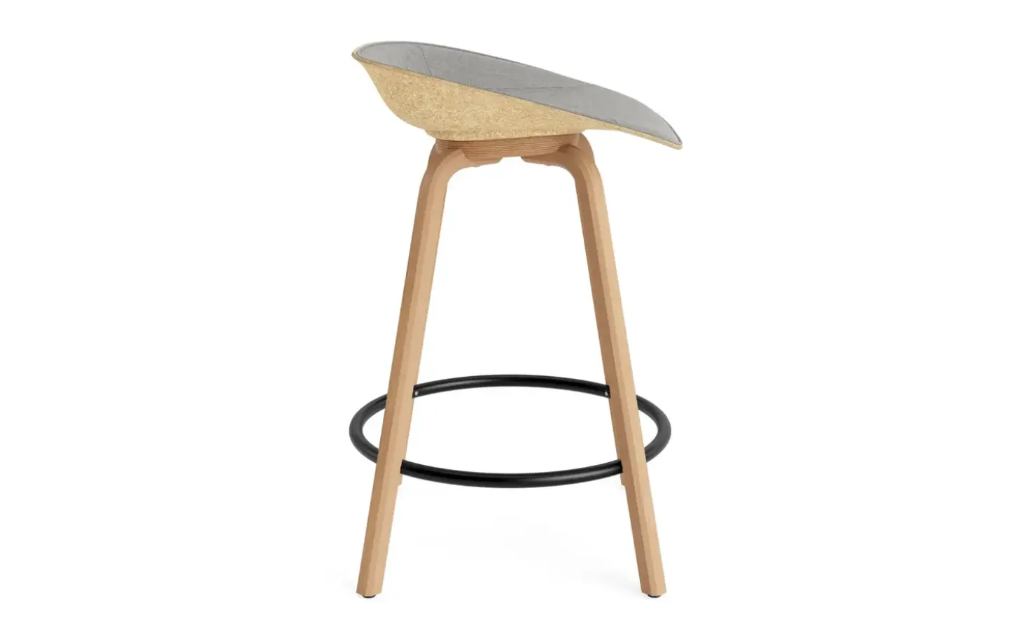 Normann Copenhagen - Mat Barstool 65 cm Front Upholstery Hemp Beech/Black - Remix 133