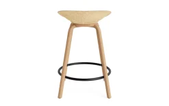Normann Copenhagen - Mat Barstool 65 cm Front Upholstery Hemp Beech/Black - Remix 133