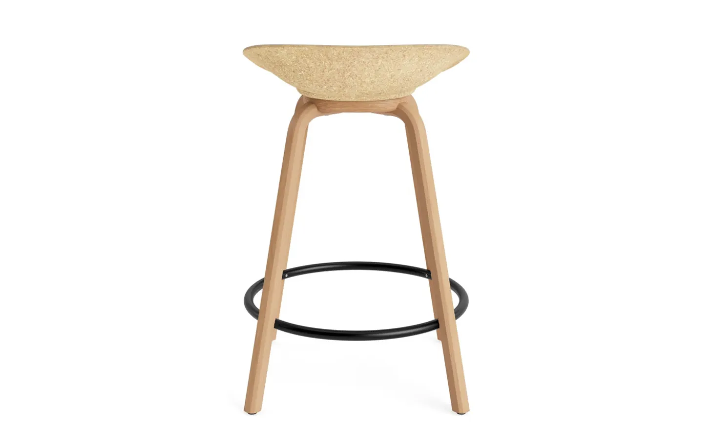 Normann Copenhagen - Mat Barstool 65 cm Front Upholstery Hemp Beech/Black - Remix 133