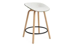 Normann Copenhagen - Mat Barstool 65 cm Front Upholstery Seaweed Beech/Black - Hallingdal 110