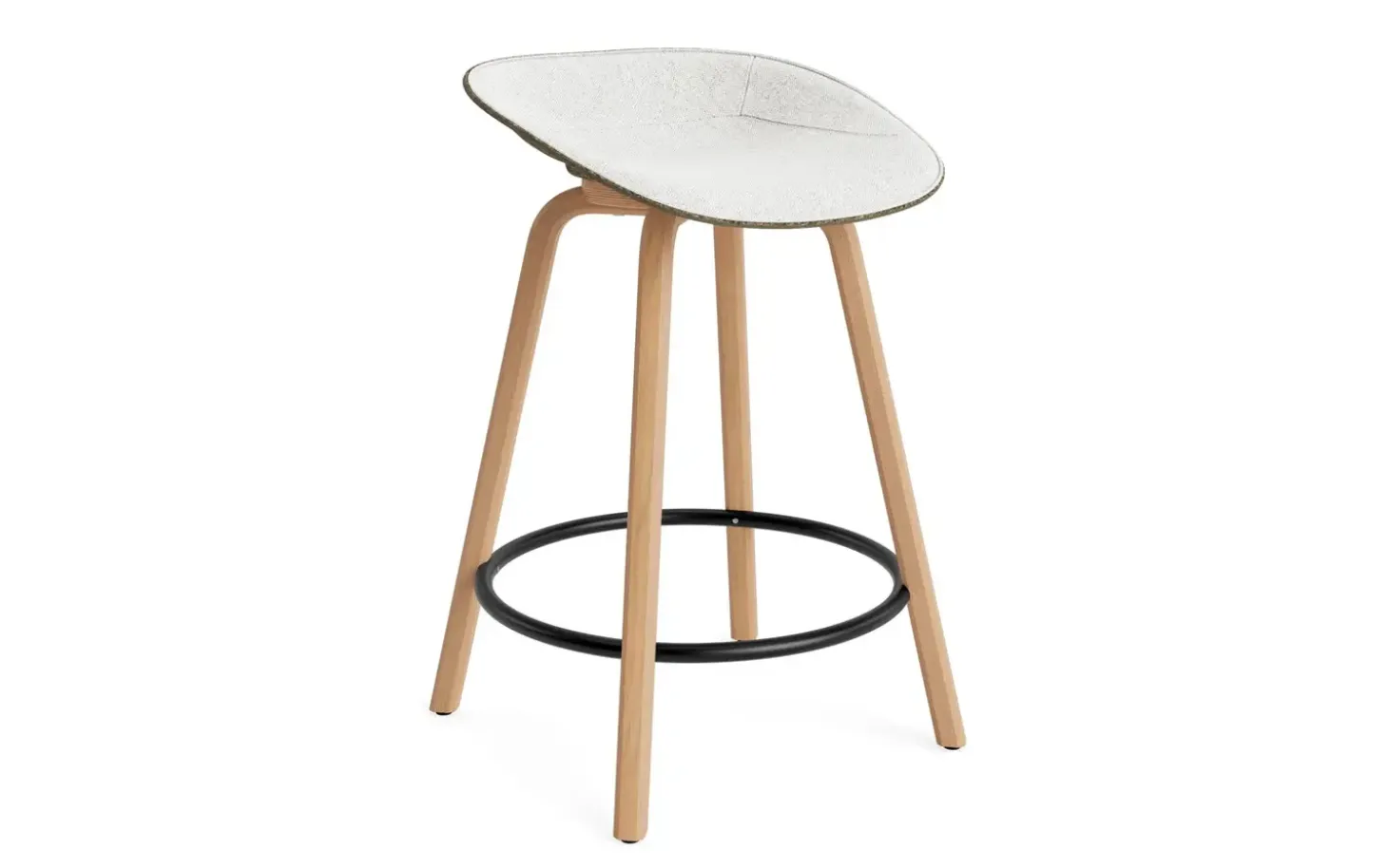 Normann Copenhagen - Mat Barstool 65 cm Front Upholstery Seaweed Beech/Black - Hallingdal 110