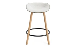 Normann Copenhagen - Mat Barstool 65 cm Front Upholstery Seaweed Beech/Black - Hallingdal 110
