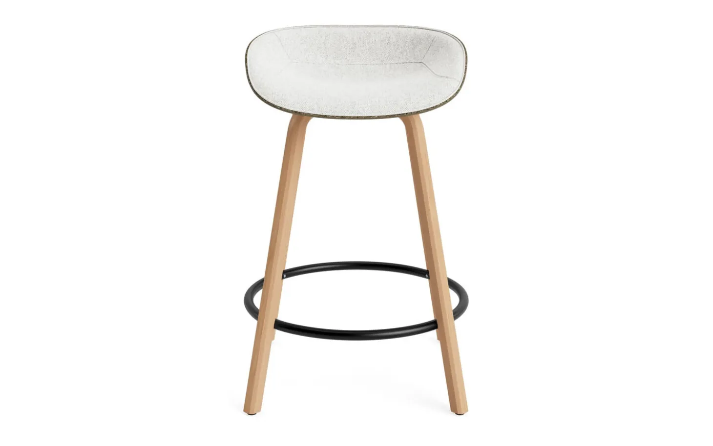 Normann Copenhagen - Mat Barstool 65 cm Front Upholstery Seaweed Beech/Black - Hallingdal 110