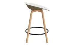 Normann Copenhagen - Mat Barstool 65 cm Front Upholstery Seaweed Beech/Black - Hallingdal 110