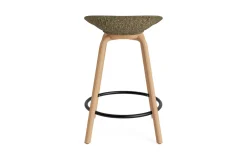 Normann Copenhagen - Mat Barstool 65 cm Front Upholstery Seaweed Beech/Black - Hallingdal 110