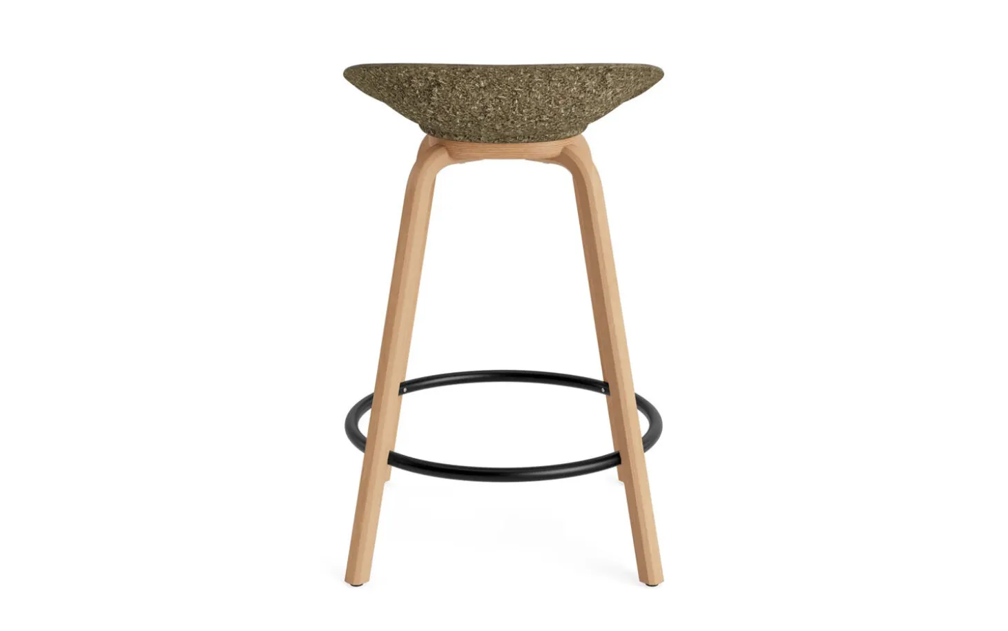 Normann Copenhagen - Mat Barstool 65 cm Front Upholstery Seaweed Beech/Black - Hallingdal 110