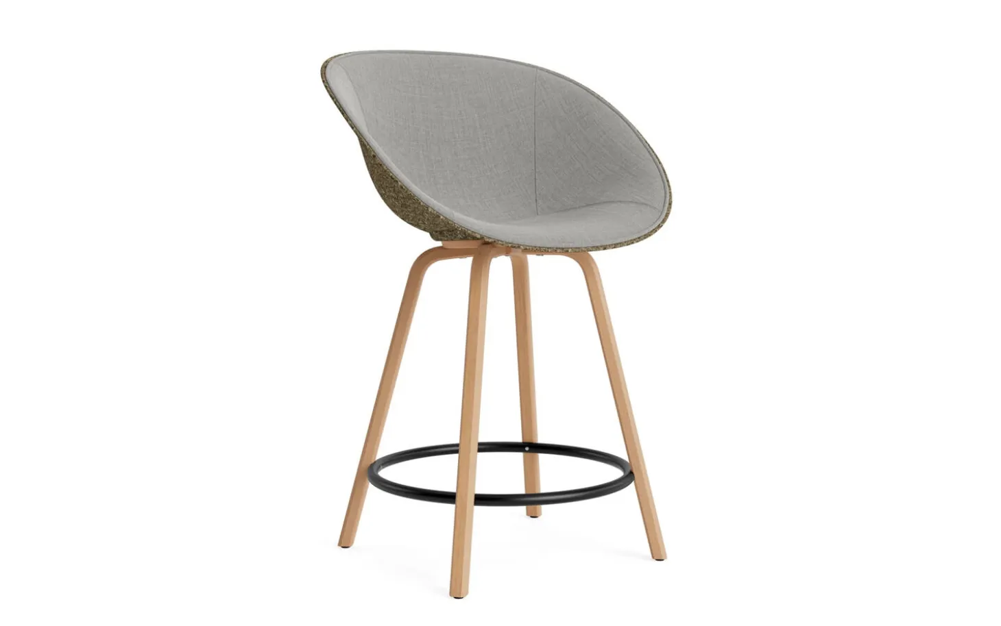 Normann Copenhagen - Mat Bar Armchair 65 cm Front Upholstery Seaweed Beech/Black - Remix 133