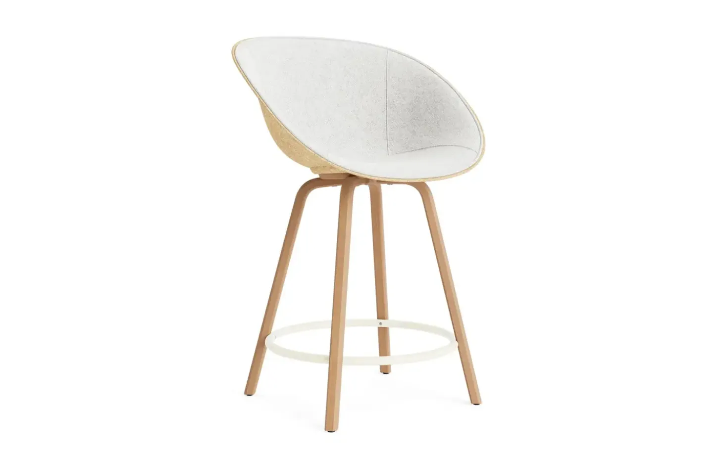 Normann Copenhagen - Mat Bar Armchair 65 cm Front Upholstery Hemp Beech/Cream - Hallingdal 110
