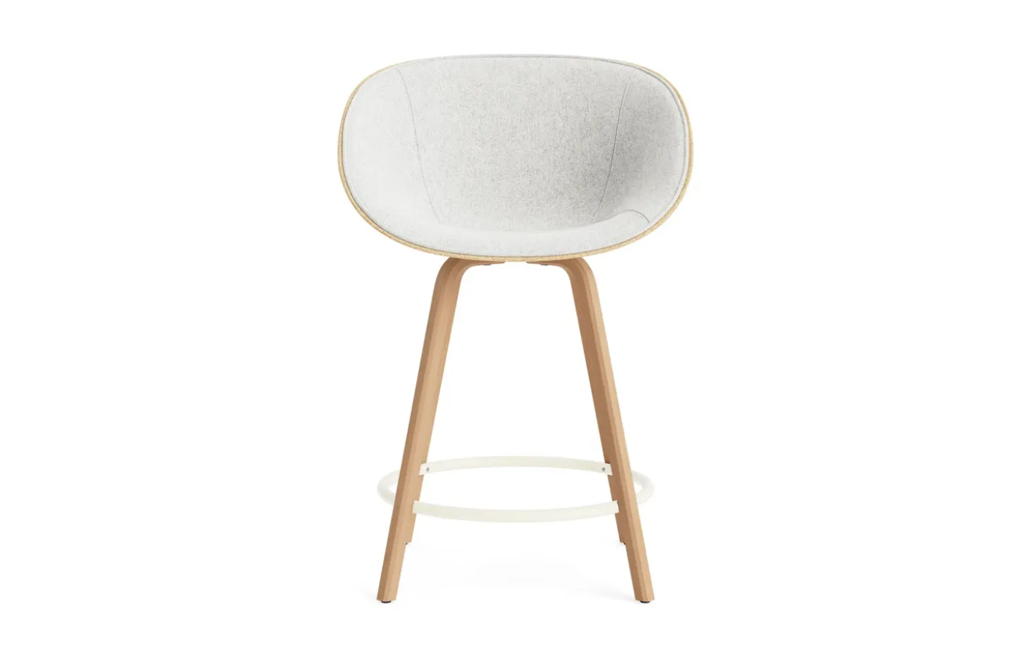 Normann Copenhagen - Mat Bar Armchair 65 cm Front Upholstery Hemp Beech/Cream - Hallingdal 110