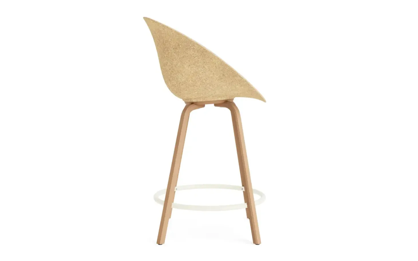 Normann Copenhagen - Mat Bar Armchair 65 cm Front Upholstery Hemp Beech/Cream - Hallingdal 110