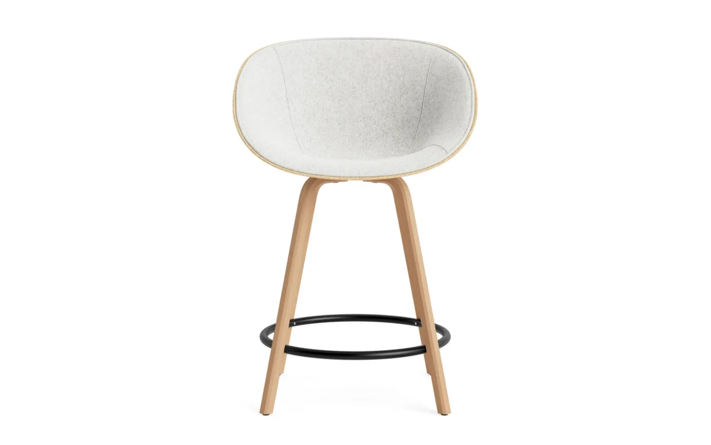 Normann Copenhagen - Mat Bar Armchair 65 cm Front Upholstery Hemp Beech/Black - Hallingdal 110