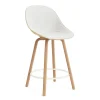 Normann Copenhagen - Mat Bar Chair 65 cm Front Upholstery Hemp Beech/Cream - Hallingdal 110