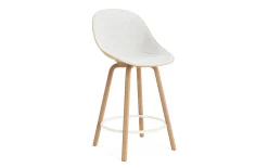 Normann Copenhagen - Mat Bar Chair 65 cm Front Upholstery Hemp Beech/Cream - Hallingdal 110