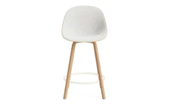Normann Copenhagen - Mat Bar Chair 65 cm Front Upholstery Hemp Beech/Cream - Hallingdal 110