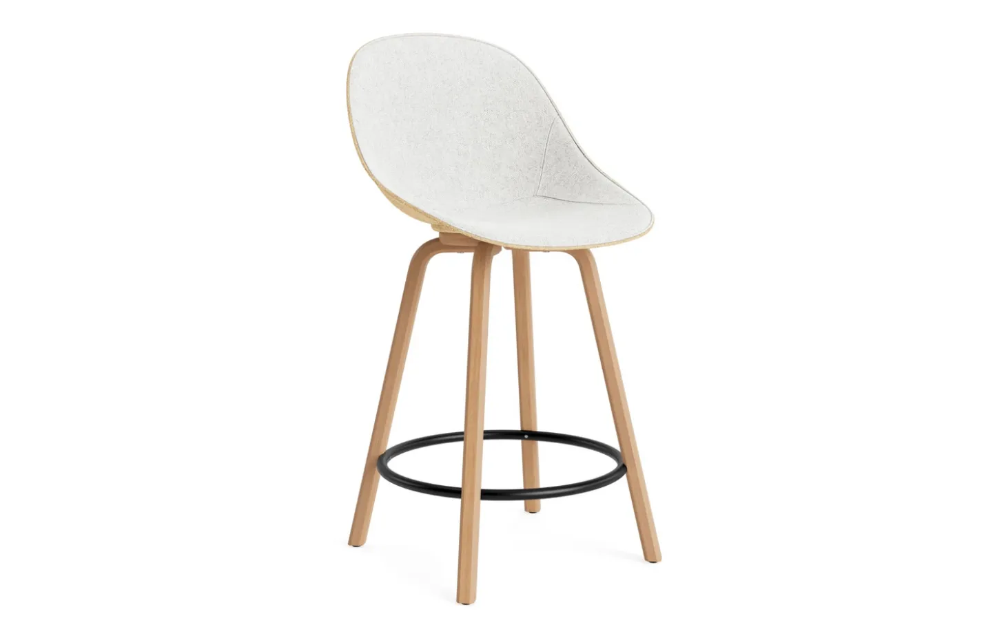 Normann Copenhagen - Mat Bar Chair 65 cm Front Upholstery Hemp Beech/Black - Hallingdal 110