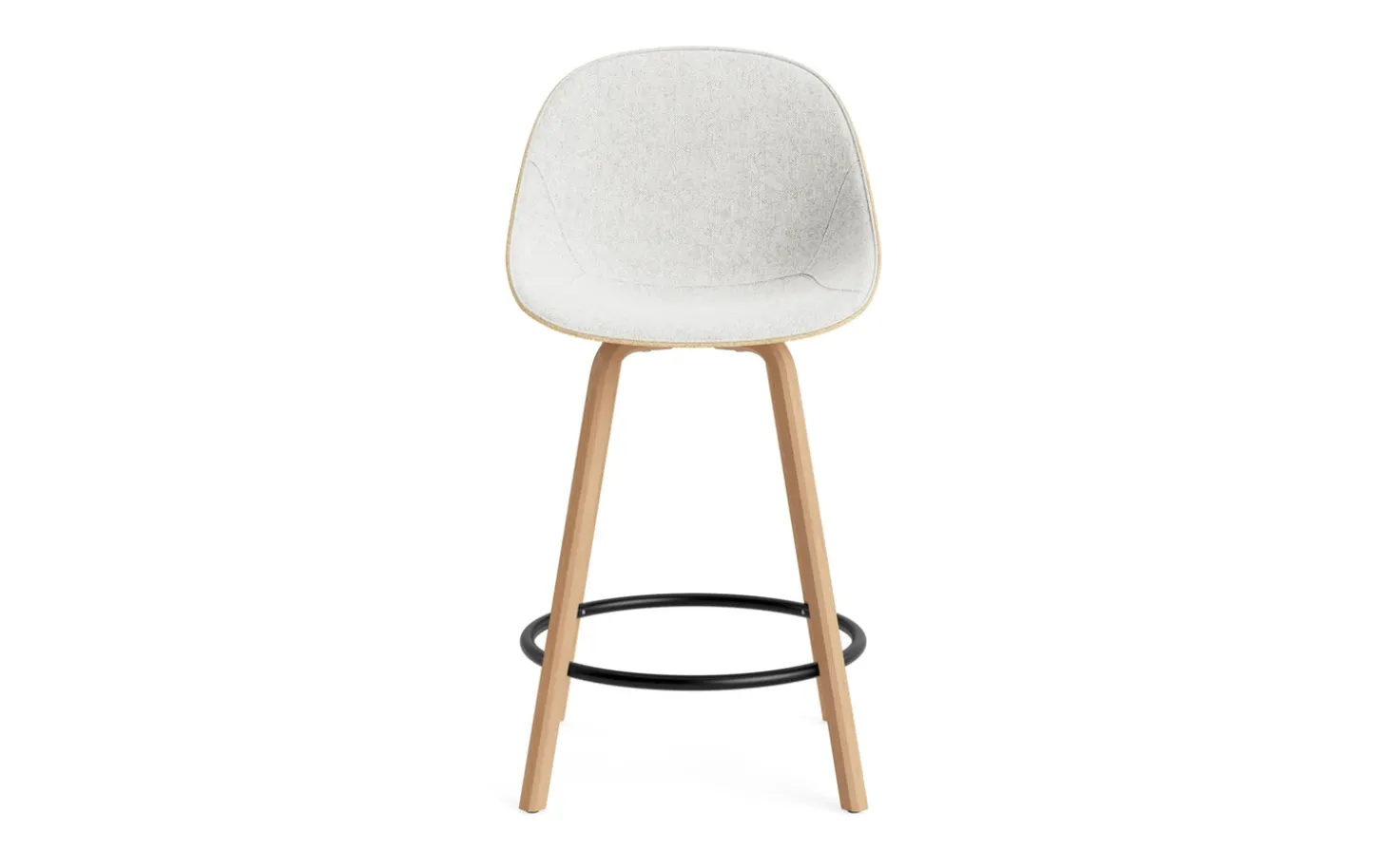 Normann Copenhagen - Mat Bar Chair 65 cm Front Upholstery Hemp Beech/Black - Hallingdal 110