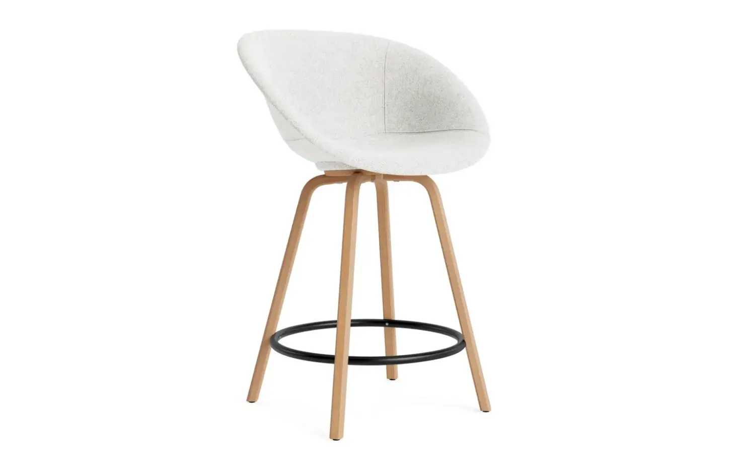 Normann Copenhagen - Mat Bar Armchair 65 cm Full Upholstery Beech/Black - Hallingdal 110