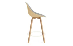 Normann Copenhagen - Mat Bar Chair 65 cm Front Upholstery Hemp Beech/Cream - Remix 133