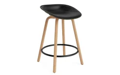 Normann Copenhagen - Mat Barstool 65 cm Front Upholstery Seaweed Beech/Black - Ultra 41599