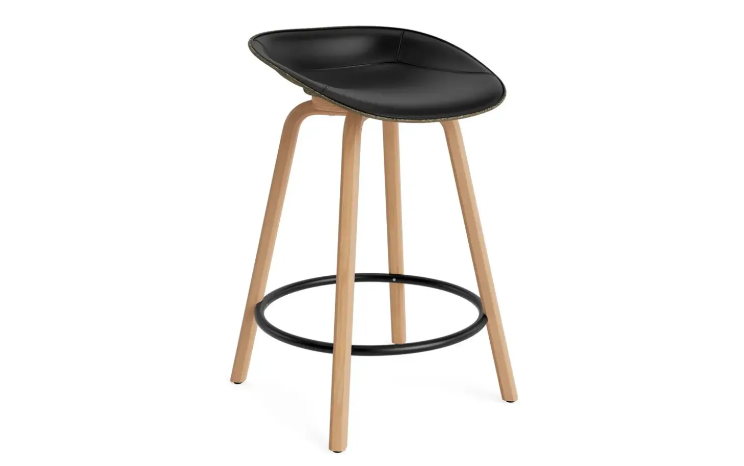 Normann Copenhagen - Mat Barstool 65 cm Front Upholstery Seaweed Beech/Black - Ultra 41599