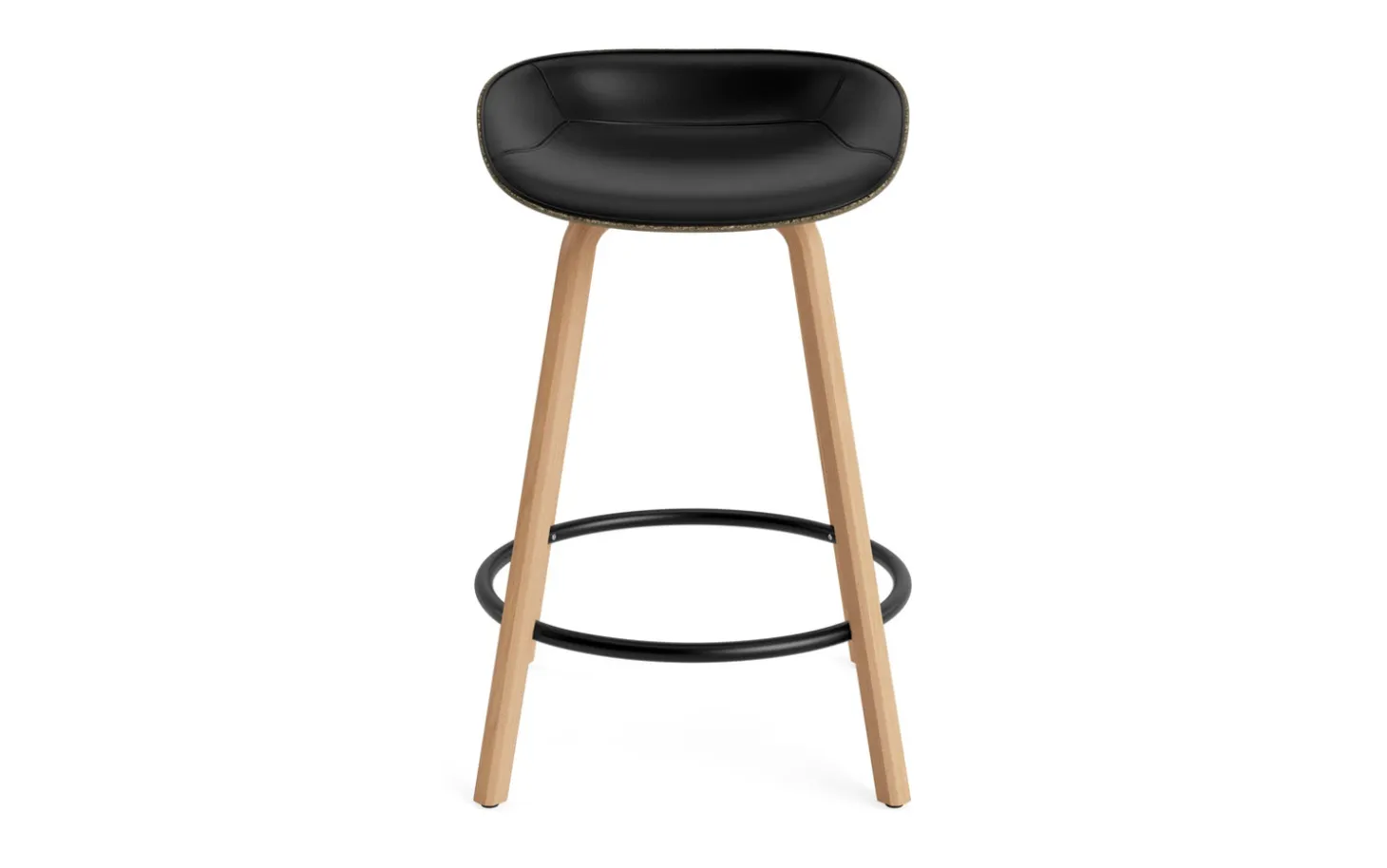 Normann Copenhagen - Mat Barstool 65 cm Front Upholstery Seaweed Beech/Black - Ultra 41599