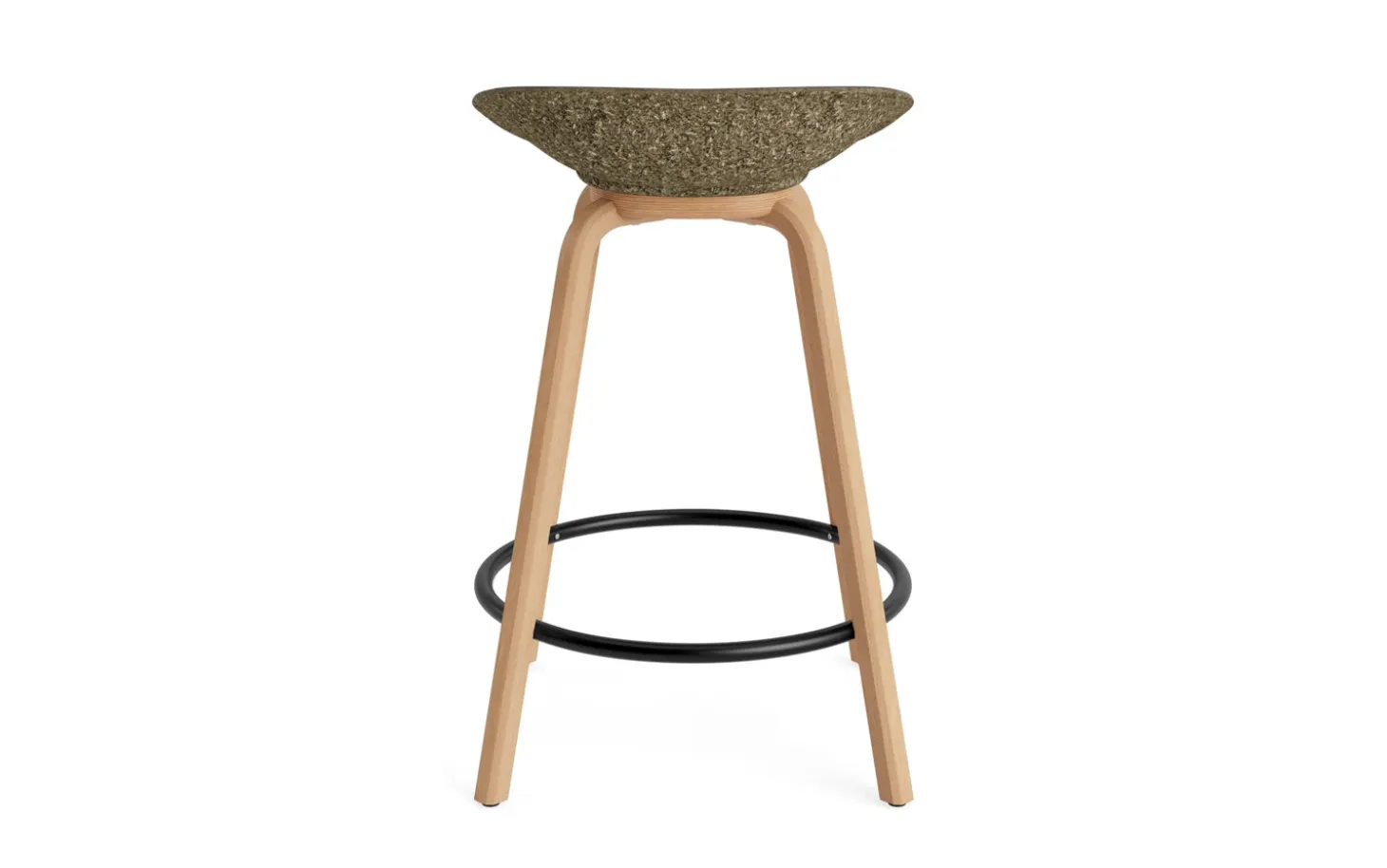 Normann Copenhagen - Mat Barstool 65 cm Front Upholstery Seaweed Beech/Black - Ultra 41599