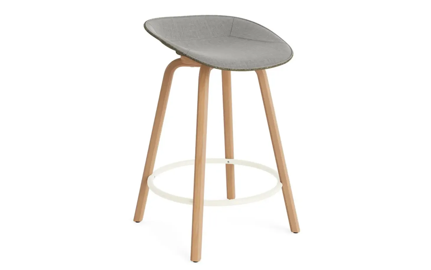 Normann Copenhagen - Mat Barstool 65 cm Front Upholstery Seaweed Beech/Cream - Remix 133