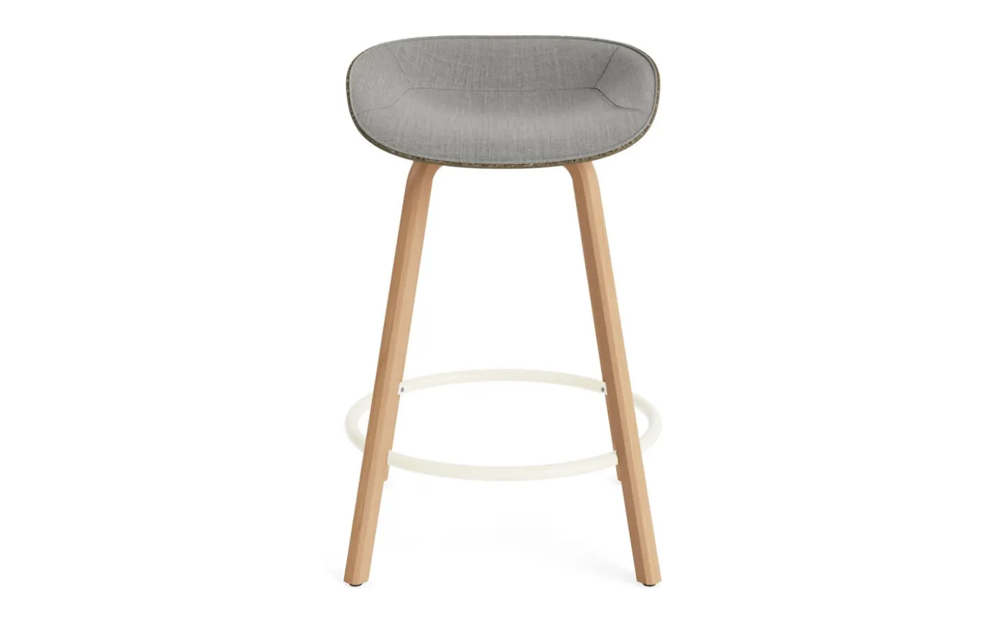 Normann Copenhagen - Mat Barstool 65 cm Front Upholstery Seaweed Beech/Cream - Remix 133
