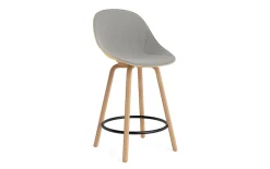 Normann Copenhagen - Mat Bar Chair 65 cm Front Upholstery Hemp Beech/Black - Remix 133