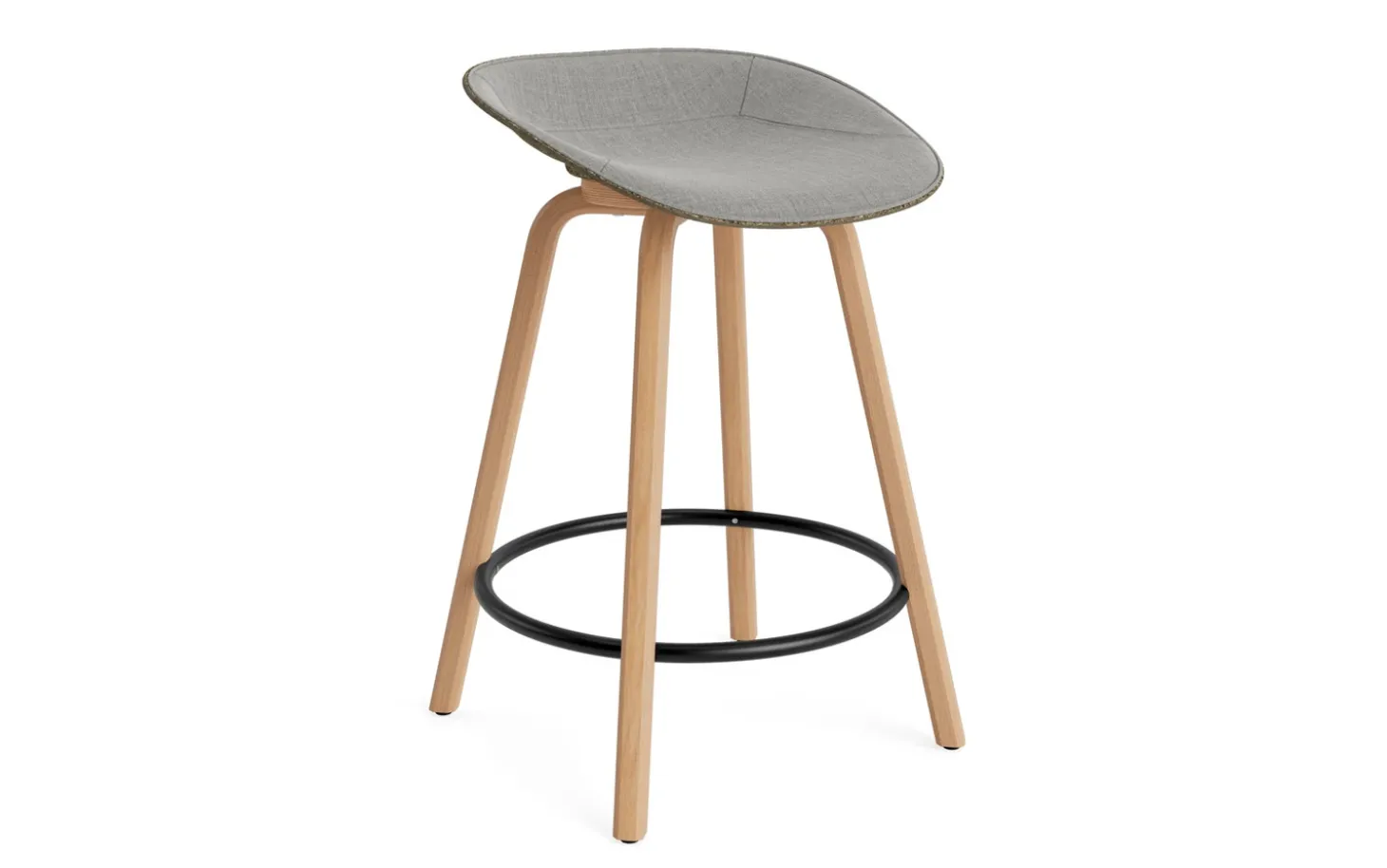 Normann Copenhagen - Mat Barstool 65 cm Front Upholstery Seaweed Beech/Black - Remix 133