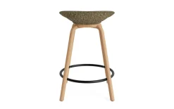 Normann Copenhagen - Mat Barstool 65 cm Front Upholstery Seaweed Beech/Black - Remix 133
