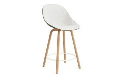 Normann Copenhagen - Mat Bar Chair 65 cm Front Upholstery Seaweed Beech/Cream - Hallingdal 110