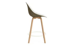 Normann Copenhagen - Mat Bar Chair 65 cm Front Upholstery Seaweed Beech/Cream - Hallingdal 110
