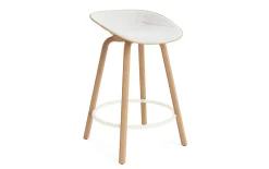 Normann Copenhagen - Mat Barstool 65 cm Front Upholstery Hemp Beech/Cream - Hallingdal 110