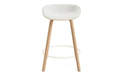 Normann Copenhagen - Mat Barstool 65 cm Front Upholstery Hemp Beech/Cream - Hallingdal 110
