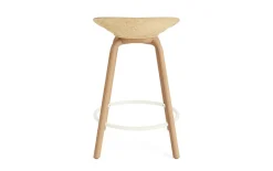 Normann Copenhagen - Mat Barstool 65 cm Front Upholstery Hemp Beech/Cream - Hallingdal 110