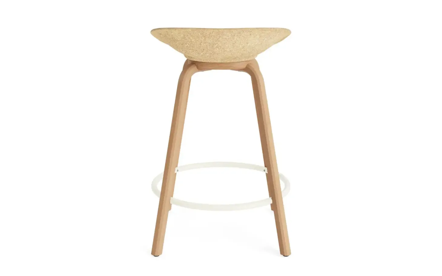 Normann Copenhagen - Mat Barstool 65 cm Front Upholstery Hemp Beech/Cream - Hallingdal 110